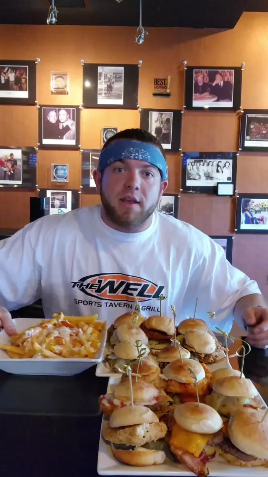 Burger Barn Grill in St. Johns showing food challenge, burger sliders, video by bandana.eats on TikTok