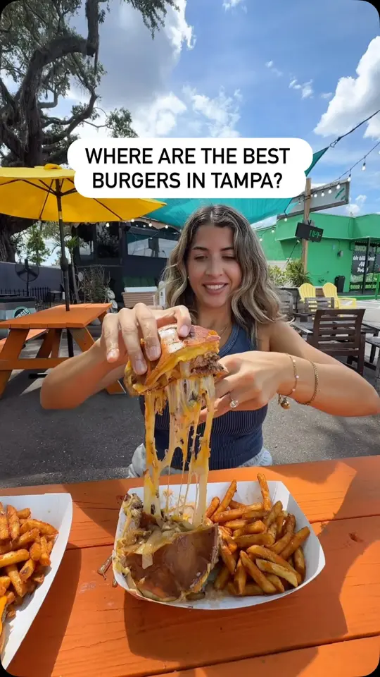 Burger Culture Lutz in Tampa showing burger, fries, video by Lauren Tozer on Facebook