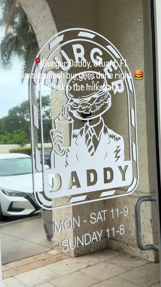 Burger Daddy in Stuart showing review, burger, milkshake, video by lmhaddad on TikTok