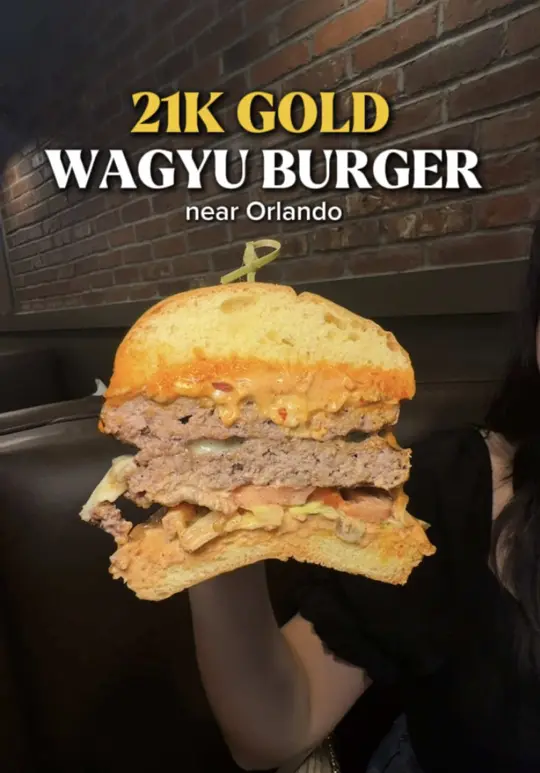 Burger Vault - Orlando in Altamonte Springs showing review, burger, wagyu burger, onion rings, volcano burger, milkshakes, video by binminmunch on TikTok