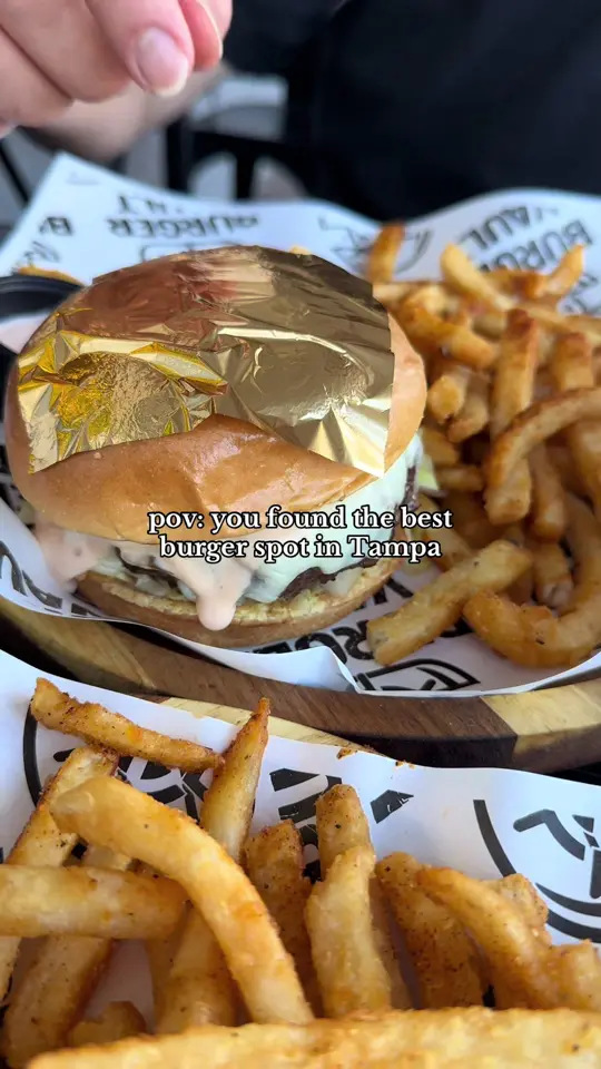 Burger Vault - Tampa in Temple Terrace showing burger, food review, video by tampanow0 on TikTok
