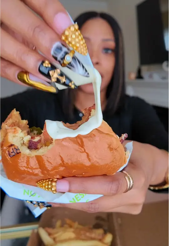 Burgerfi in Lake Mary showing visit, burger, video by lyneemonae on TikTok