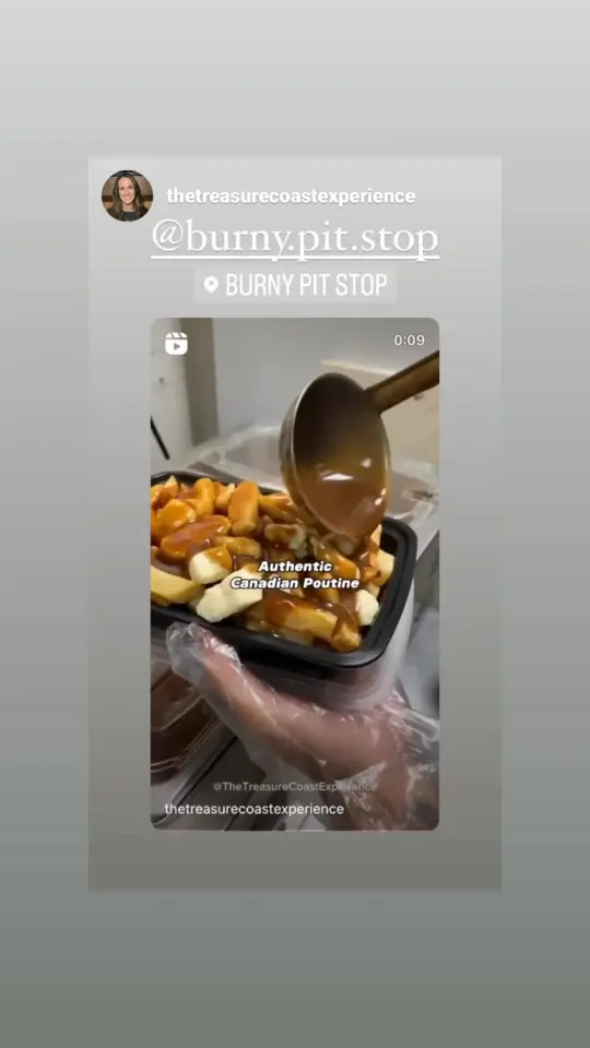 Burny Pit Stop in Jensen Beach showing food, restaurant, video by Burny Pit Stop on Facebook