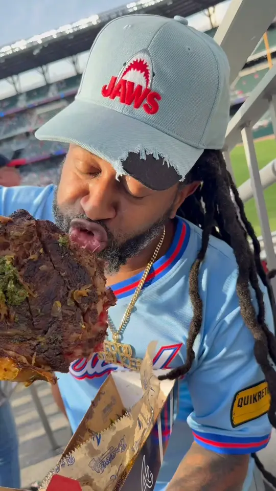 C. Ellet's Steakhouse in Atlanta showing sports, baseball / food, tomahawk steak, video by The Real Food Stalker on Facebook