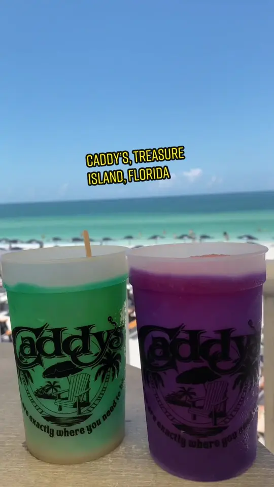 Caddy's Treasure Island in Treasure Island showing waterfront dining, ocean view, video by food_of_ct on TikTok