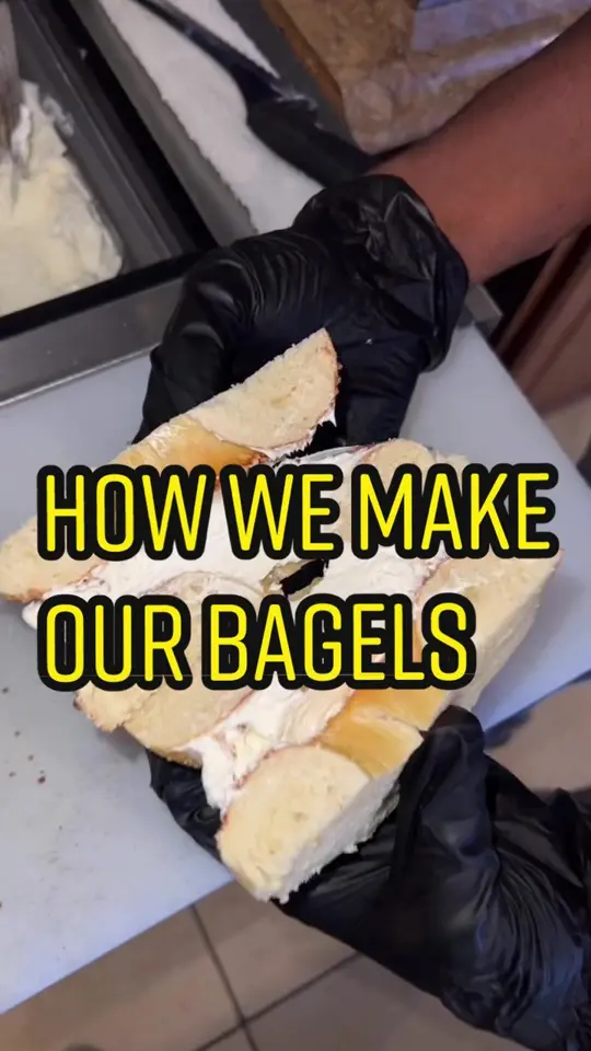 Cafe Bagel in Venice showing cafe, bagel, video by cafebagelvenice on TikTok