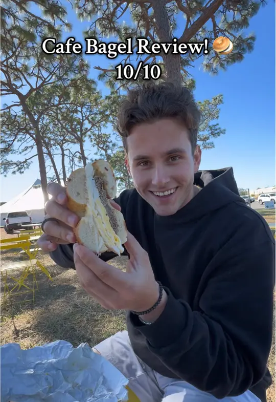 Cafe Bagel in Venice showing cafe bagel, bagels, video by peterliakakos on TikTok