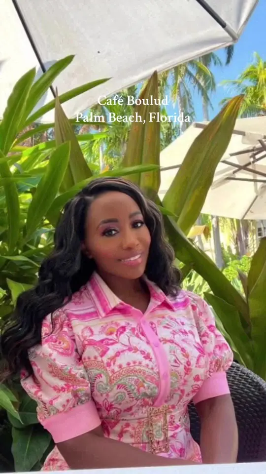 Cafe Boulud in Palm Beach showing lunch, jumbo shrimp, potato crusted seabass, leek sauce meurette, white cosmopolitan, video by vickierealestate on TikTok