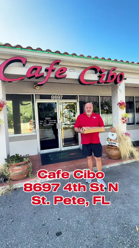 Cafe Cibo | Italian in St. Petersburg showing pizza, visit, video by cafecibostpete on TikTok