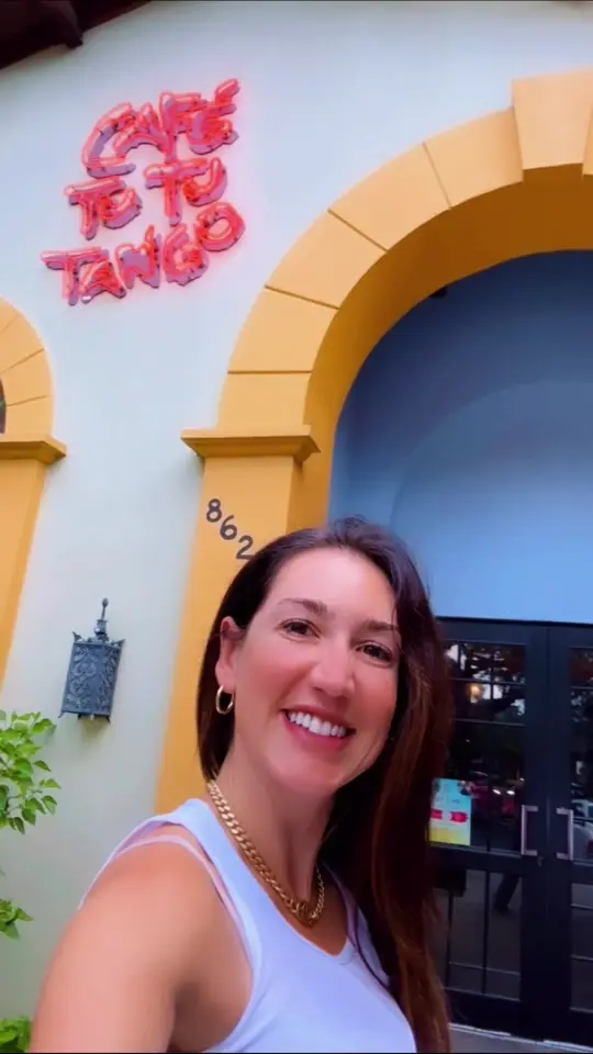 Cafe Tu Tu Tango in Orlando showing brunch, tzatziki, butter chicken, tikk masala, crispy brussels sprouts, beef kebabs, video by megforit on TikTok