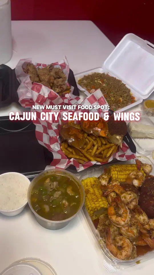Cajun's City Seafood and Wings Atlanta in Mableton showing restaurant visit, seafood, wings, video by annaasimonee on TikTok