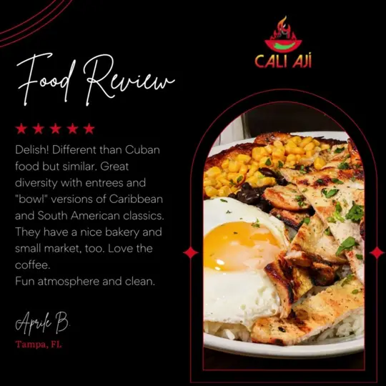 Cali Aji in Boca Raton showing review, visit, video by Cali Aji Latin kitchen and bakery on Facebook
