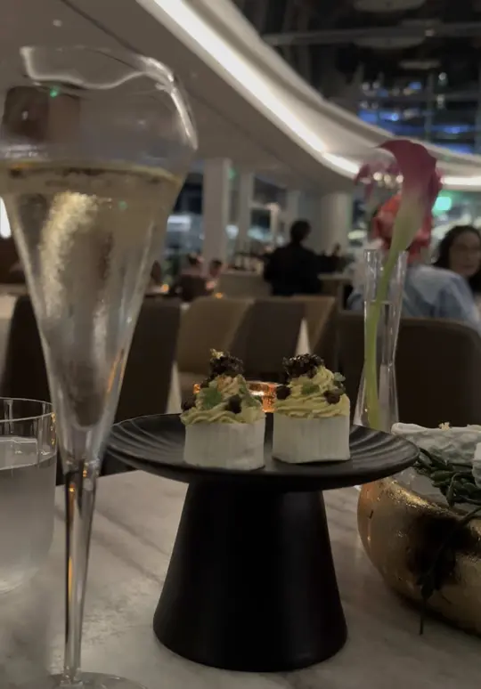 Calusso in Fort Lauderdale showing review, visit, champagne, dirty martini, caviar, video by champagne_lady_ on TikTok