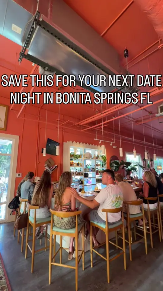 Canary Club in Bonita Springs showing pizza, wine, video by coccolotravels on TikTok