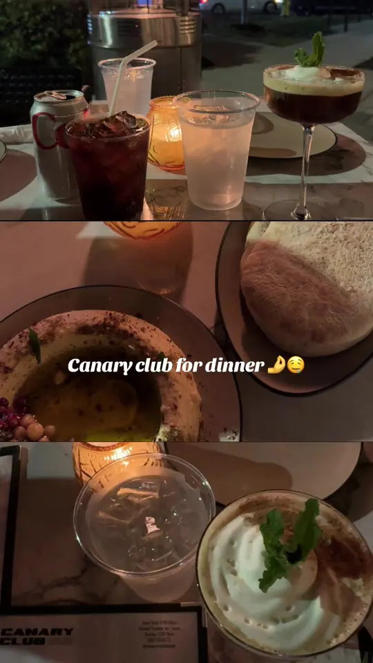 Canary Club in Bonita Springs showing pizza, cocktail, video by xiomaramoreno000 on TikTok