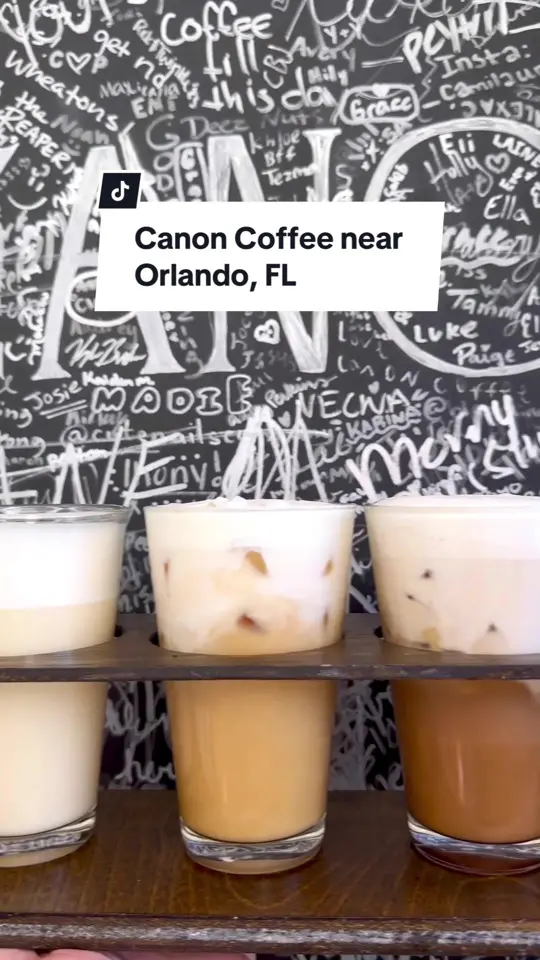  in Florida showing review, coffee flight, non-coffee drinks, video by christinainitalia on TikTok