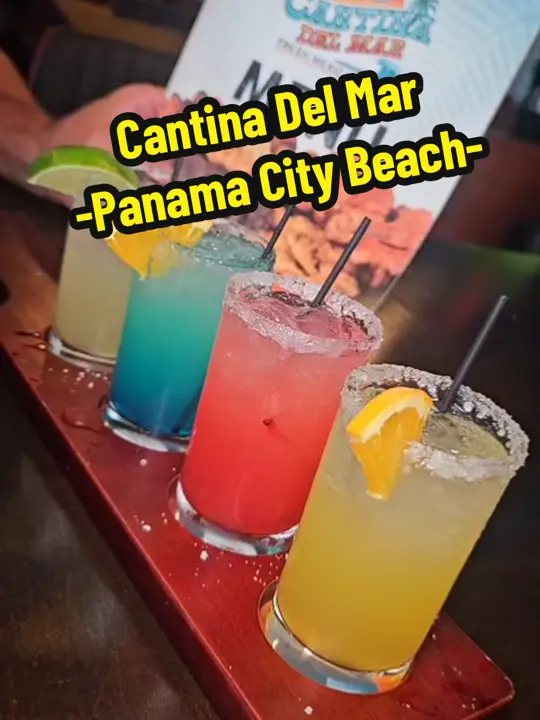 Cantina Del Mar Fresh Mexican Grill in Panama City Beach showing mexican food, tropical menu, video by vacationknowitall on TikTok