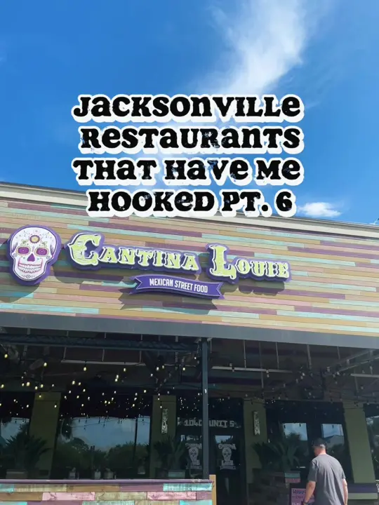 Cantina Louie in Jacksonville showing food, louie’s trio, chicken empanadas, mini chicken taquitos, al pastor nachos, happy hour, video by new2jaxcity on TikTok
