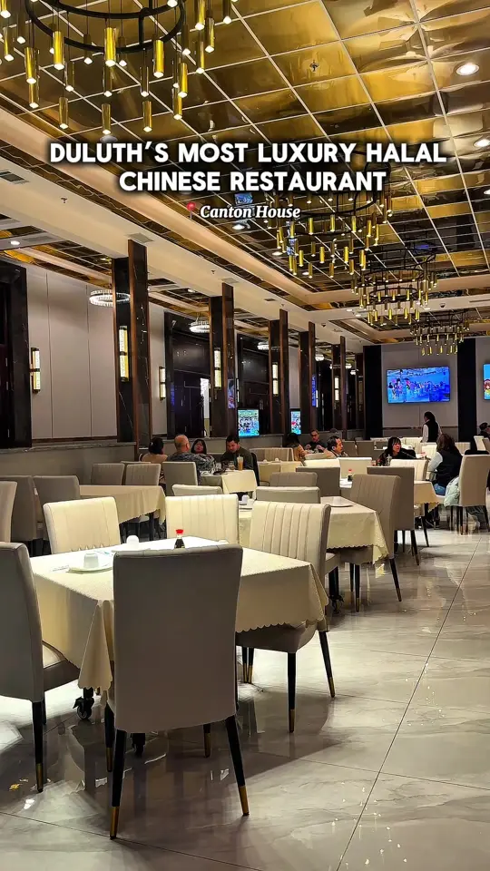 Canton House Restaurant and Event Hall in Duluth showing review, visit, atmosphere, halal chinese food, dim sum, hot pot, video by craveandbiteatl on TikTok