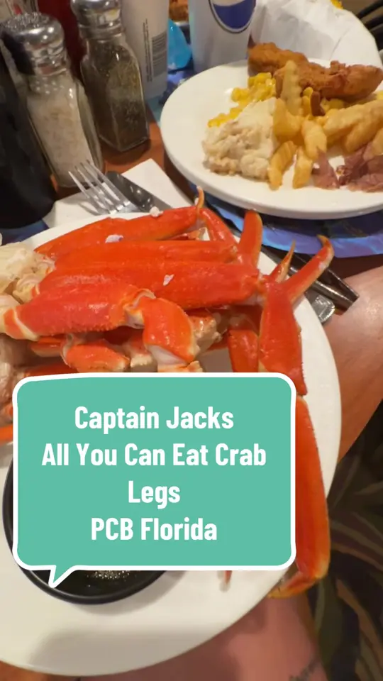 Captain Crab in Lake City showing crab legs, buffet, all you can eat, video by lizkiki3 on TikTok