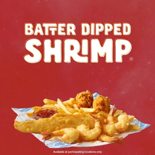 Captain D's in Adel showing food, batter dipped shrimp, video by Captain D's on Facebook