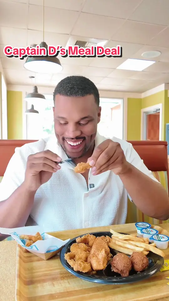 Captain D's in Riverdale showing food, crispy shrimp, fried fish, fries, value meal, video by lhut_ on TikTok