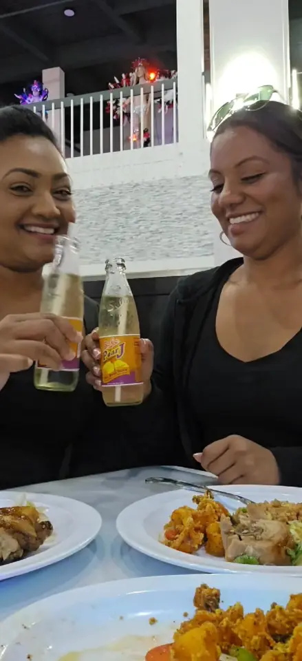  in Florida showing girls dinner, restaurant visit, video by Trini cooking with Natasha on Facebook