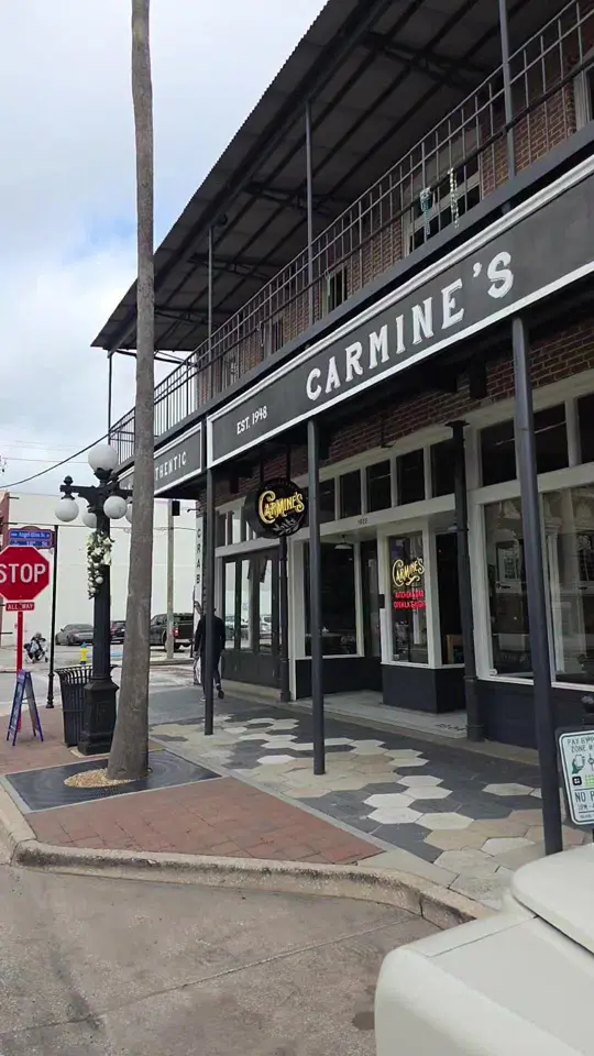 Carmine's Restaurant & Bar - Ybor in Tampa showing review, devil crabs, video by tyrellbeeatingpressah on TikTok