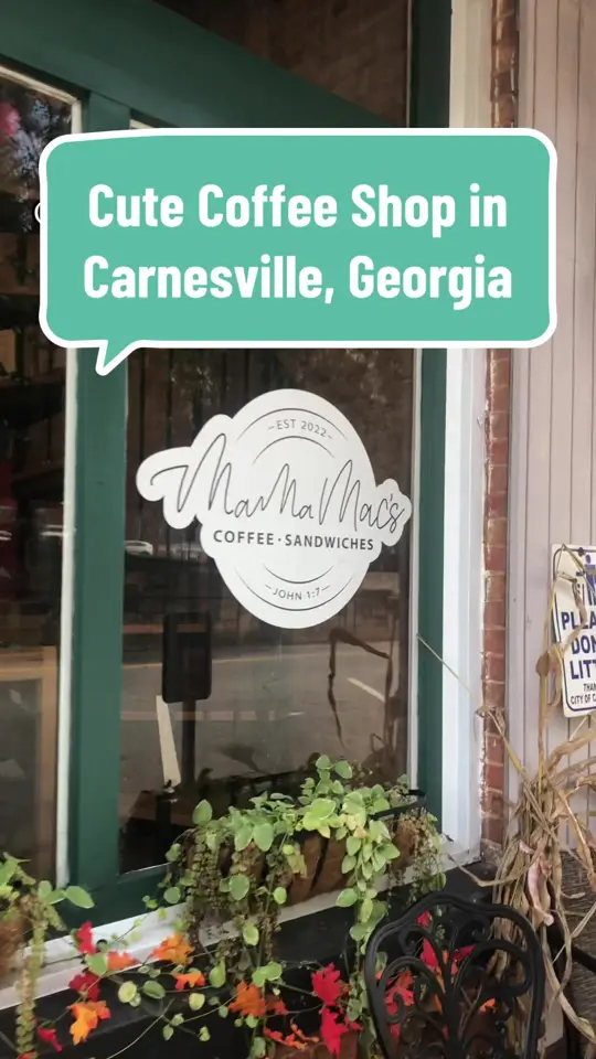 Carnesville Cafe in Carnesville showing visit, coffee shop review, coffee, scones, video by jandatravels on TikTok