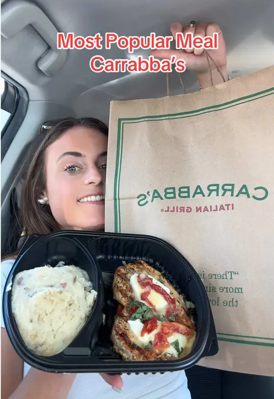 Carrabba's Italian Grill in Clearwater showing food review, chicken bryan, video by sarahmargareteats on TikTok