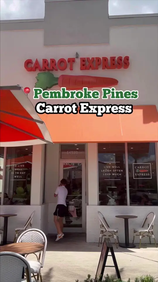 Carrot Express in Coral Gables showing visit, healthy food, vegan, video by ms.soflo on TikTok