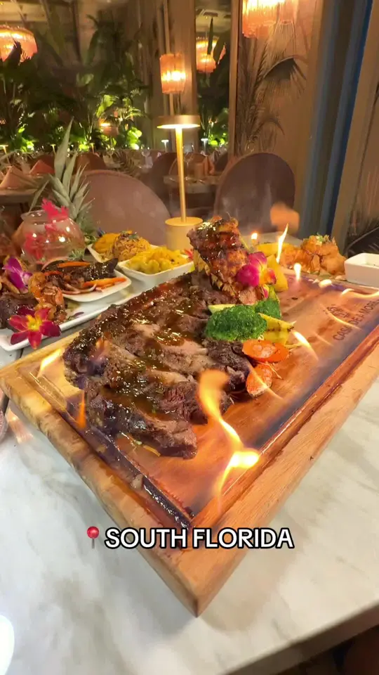  in Florida showing restaurant visit, menu recommendation, love island platter, brunch spot, speakeasy, atmosphere, video by peakacity on TikTok