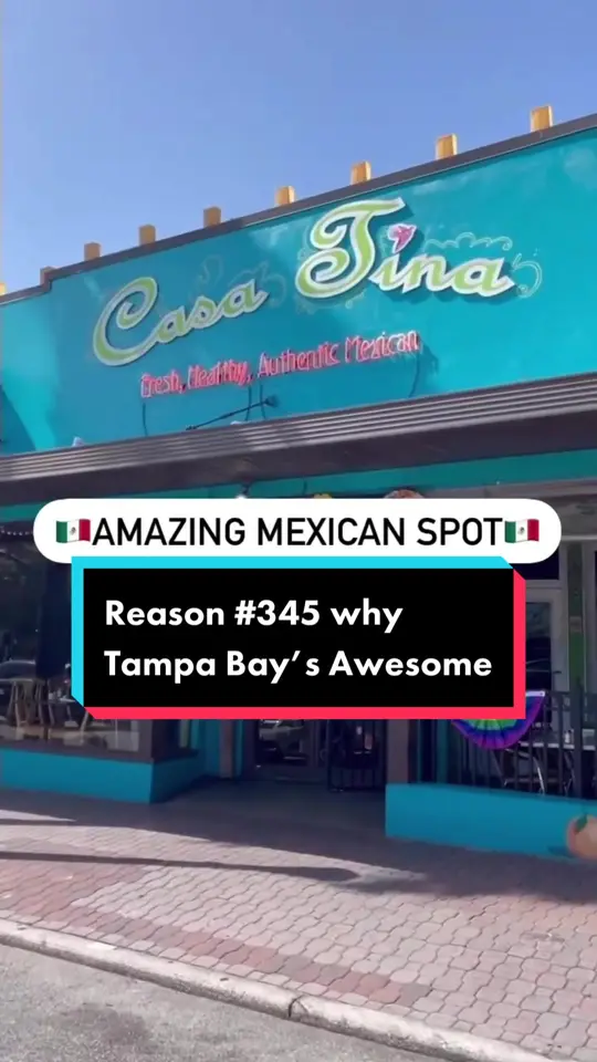 Casa Tina Mexican in Dunedin showing review, mole sauce, drinks, aerialist show, video by tampabayisawesome on TikTok