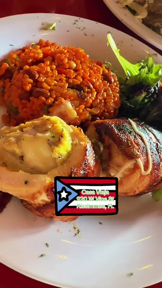 Casa Vieja - Kissimmee Florida in Kissimmee showing review, bistec encebollado, pechuga de pollo rellena, video by andybalva on TikTok