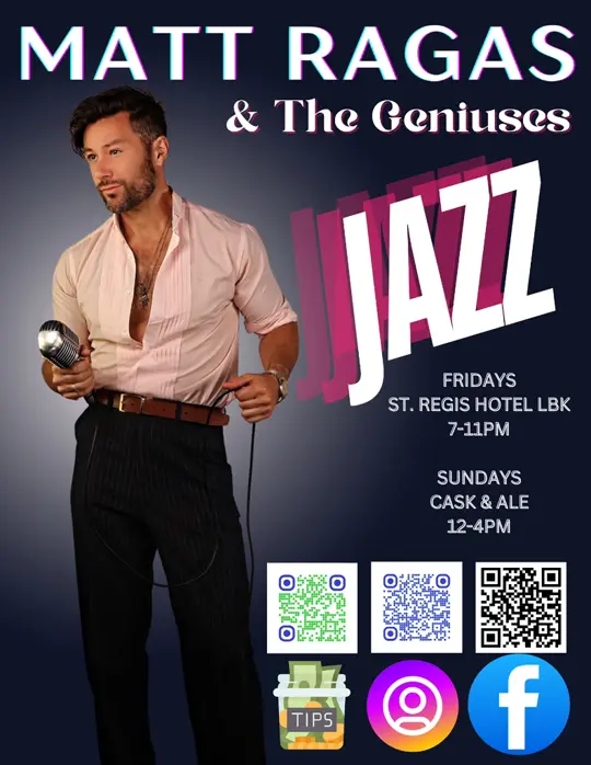 Cask and Ale in Sarasota showing live music, jazz brunch, video by Matt Ragas Music on Facebook