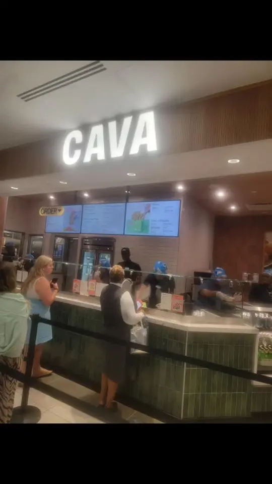 CAVA in Sandy Springs showing review, visit, video by Reggie Clark on Facebook