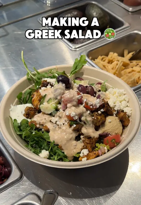 Cava in Tallahassee showing food, greek salad, video by cava on TikTok
