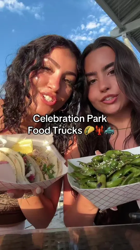 Celebration Park Naples in Naples showing food truck review, lobster roll, tacos, edamame, video by nissandmeggeats on TikTok