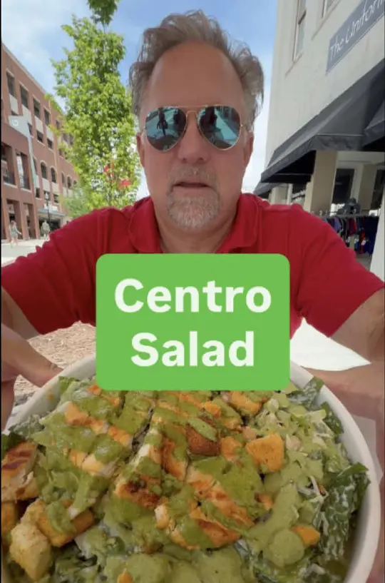 Centro GVL Eatery in Gainesville showing food, chicken caesar salad, video by johnbreakfield on TikTok