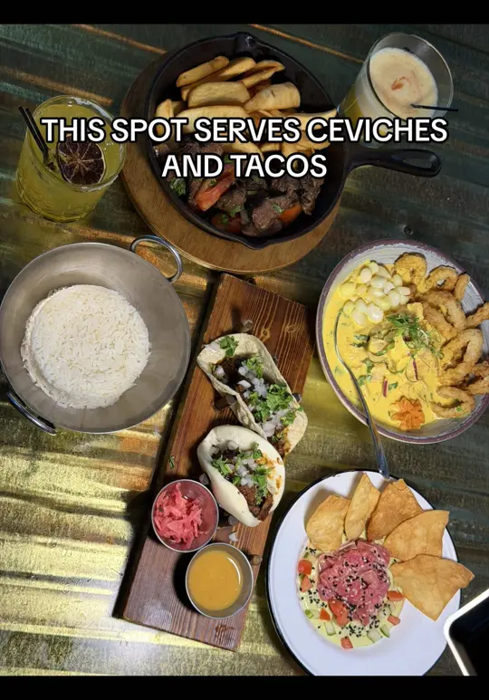 Ceviches by Divino ® Davie in Davie showing ceviche, tacos, lomo saltado, video by bitebybiteduo on TikTok