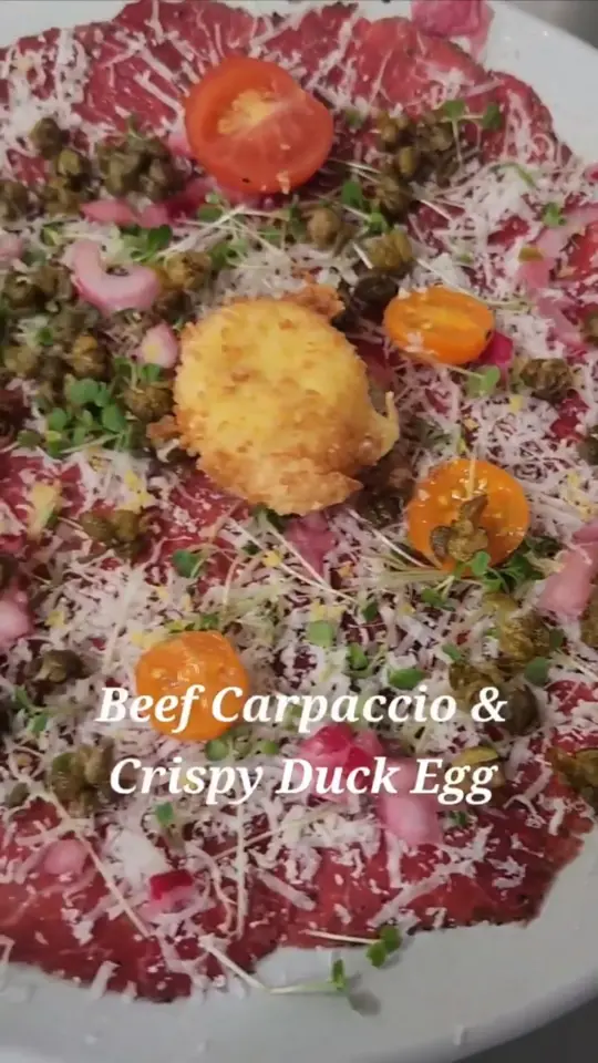 Cha Bella in Savannah showing food, beef carpaccio, video by Cha Bella Restuarant & Events on YouTube
