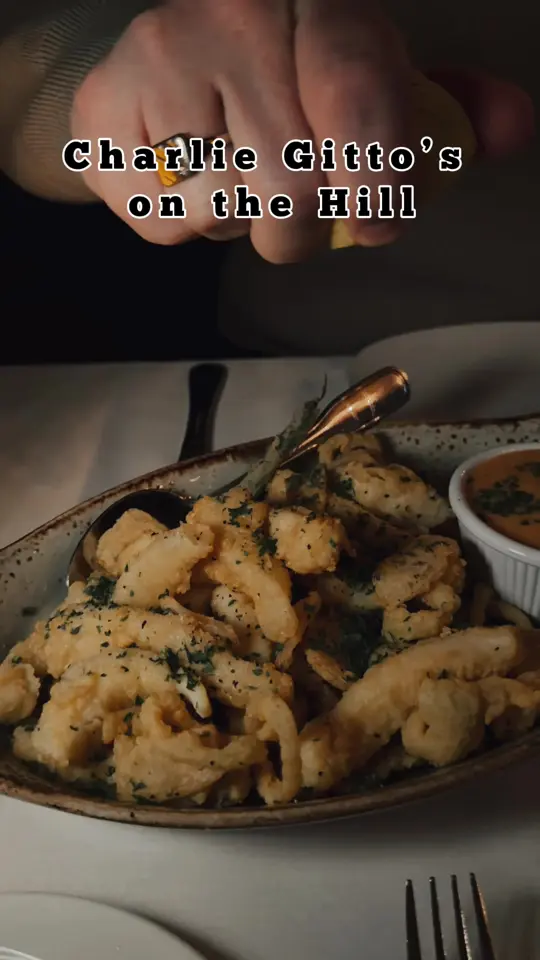 Charlie's Italian Restaurant in East Ellijay showing restaurant review, handmade pasta, arancini, calamari fritti, video by whitneyinthecity_stl on TikTok