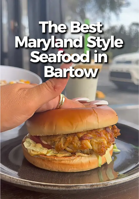  in Florida showing shrimp tacos, crab cake, seafood bowl, video by eatlocalflorida on TikTok