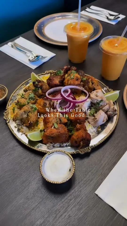 Charminar Indian Restaurant & Catering in Alpharetta showing sizzling starters, legendary biryanis, tandoori favorites, rich curries, sweet endings, video by Charminar Indian Restaurant & Catering - on Facebook
