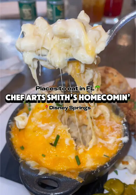 Chef Art Smith's Homecomin' in Lake Buena Vista showing food, mac and cheese, video by kaymarie023 on TikTok