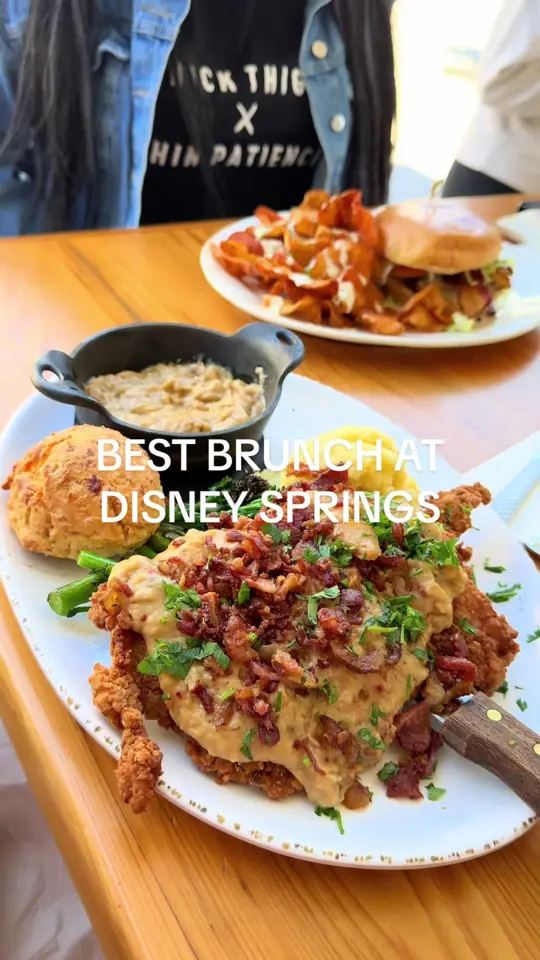 Chef Art Smith's Homecomin' in Lake Buena Vista showing brunch, food, video by amandainorlando on TikTok