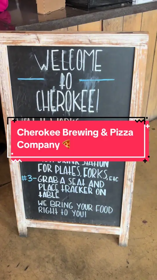Cherokee Brewing + Pizza Company in Dalton showing review, pizza, video by boymom6 on TikTok