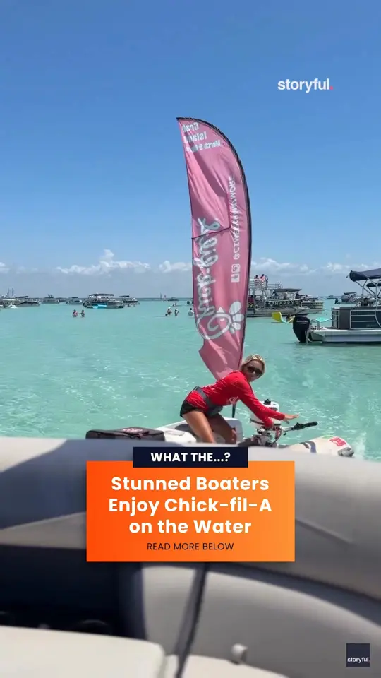 Chick-Fil-A in Destin showing visit, chick-fil-a boat, video by storyful on Facebook