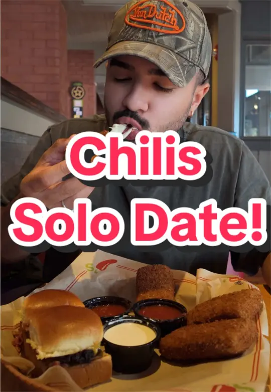 Chili's Grill & Bar in Homestead showing visit, solo date, video by itsgabrielrivera on TikTok