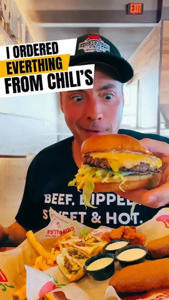 Chili's Grill & Bar in Kissimmee showing restaurant visit, menu items, dining experience, video by Jeff Mauro on Facebook
